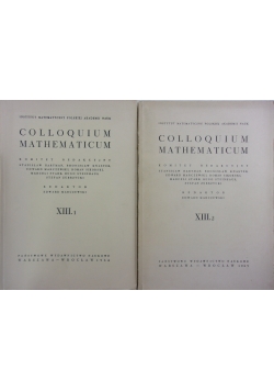 Colloquium Mathematicum, t. XIII, zestaw 2 książek