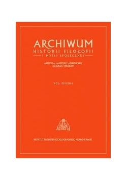 Archiwum Historii Filozofii i myśli społecznej, vol 59