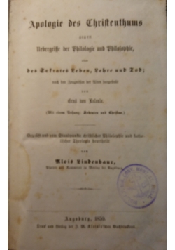 Apologie des Christenthums, 1859 r.
