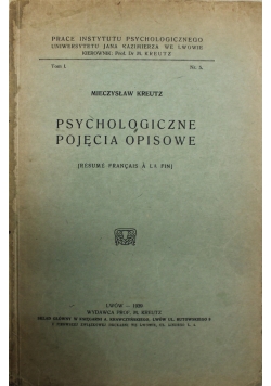 Psychologiczne pojęcia opisowe 1939 r