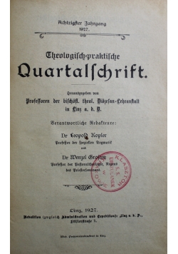 Theologisch praktische Quartalschrift 1927 r.