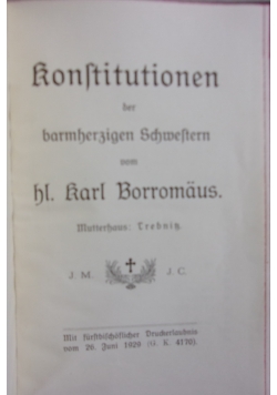 Konstitutionen der barmherzigen Schwestern