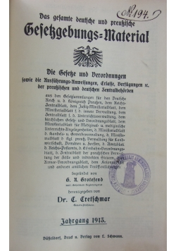 Gesehgebungs Material, 1913 r.