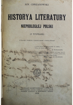 Historya Literatury Niepodległej Polski  1918 r.