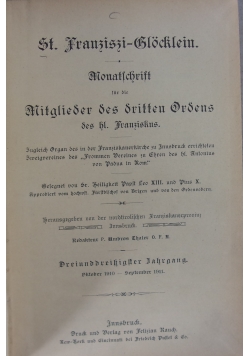 St. Franziszi-Glocklein, 1911 r.