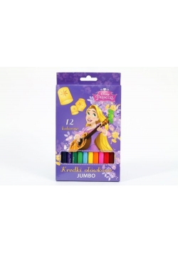 Kredki ołówkowe Jumbo Księżniczki 12 kolorów