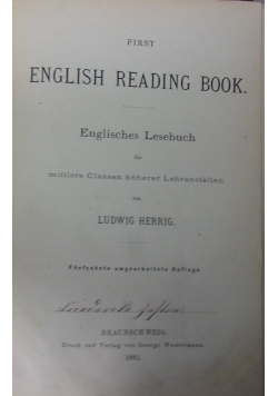 English reading book, 1881r.
