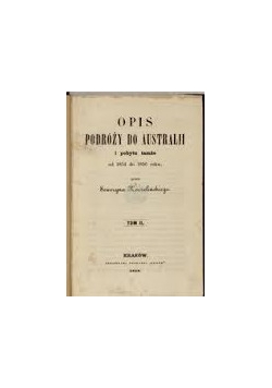 Opis podróży do Australii, 1858 r.