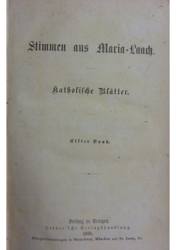 Stimmen aus Maria- Laach, 1876 r.