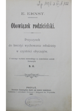 Obowiązek rodzicielski, 1907 r.