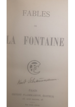 La Fontaine, 1920 r.