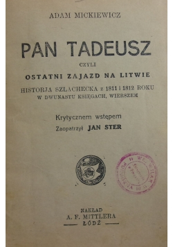 Pan Tadeusz ,ok.1929r.