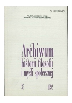 Archiwum historii filozofii i myśli społecznej 37
