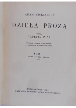 Dzieła prozą, tom II, 1934 r.