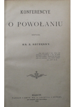 Konferencye o powołaniu 1890r