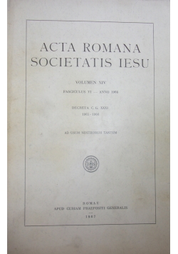 Acta Romana Societatis Iesu, XIV