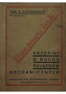 Przepisy o ruchu pojazdów mechanicznych, 1949r.