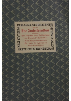 Die Zuckerkrankheit 1932 r