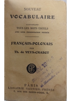 Nouveau Vocabulaire Francais - Polonais, ok.1924 r.