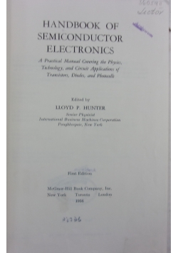 Handbook of semiconductor electronics
