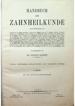 Handbuch der Zahnheilkunde 1922 r.