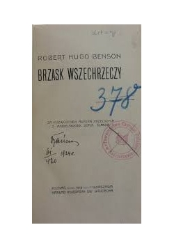 Brzask Wszechrzeczy, 1919r.