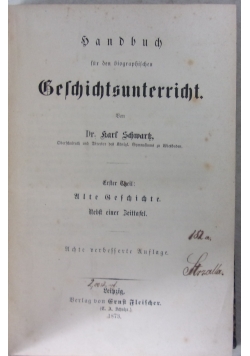 Handlung fur den biographischen Geschichtsunterricht, 1873 r.