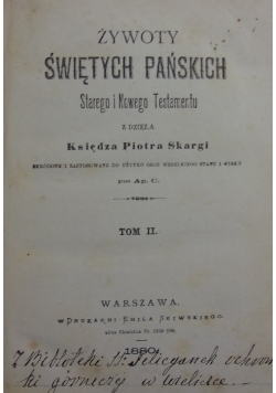 Żywoty Świętych Pańskich,  Tom II, 1879 r.