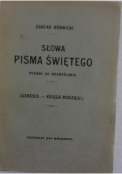 Słowa pisma świętego II, 1912r