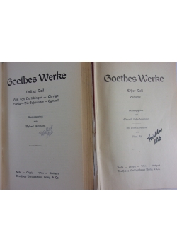 Goethes Werke, Tom 1-, 3-5