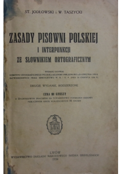 Zasady pisowni polskiej i interpunkcji ze słownikiem ortograficznym, 1936 r.