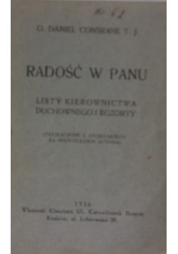 Radość w Panu ,1926r.