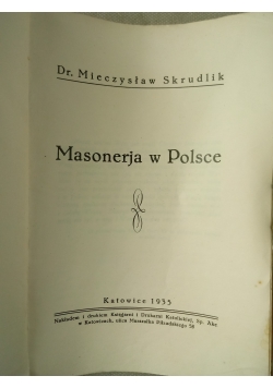 Masonerja w Polsce, 1935 r.