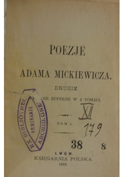 PoezjeTom I , II, 1888r.