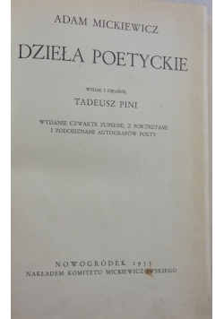 Dzieła poetyckie, 1933 r.