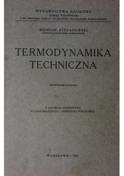 Termodynamika techniczna, 1923r.