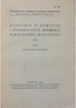 Historia o żywocie i znamienitych sprawach Aleksandra Wielkiego nr. 86, 1939 r.