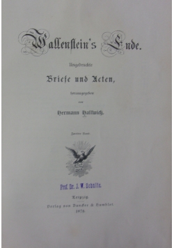 Wallenstein's Ende, 1879 r.