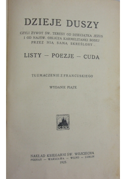 Dzieje Duszy czyli żywot Św. Teresy (wydanie piąte) ,  1925 r.