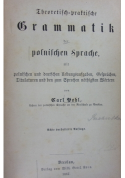 Grammatik  der polnichen sprache  1867 r.