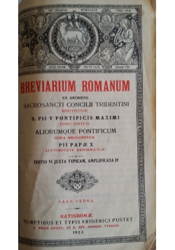 Breviarium Romanum, 1923 r.