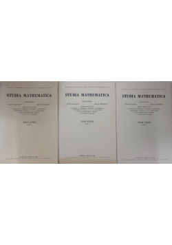 Studia Mathematica, tom LXXIX, zestaw 3 książek