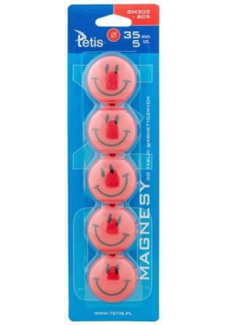 Magnesy do tablic czerwone uśm. 5szt. GM302-SC5