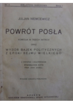 Powrót posła, 1927 r.