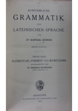 Ausfurhrliche grammatik, 1912 r.