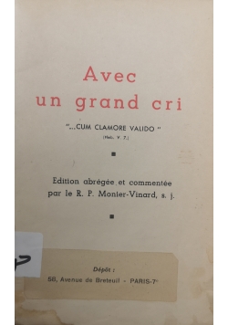 Avec un grand cri 1946 r.