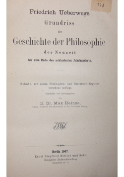 Geschite der Philosophie,1907r.