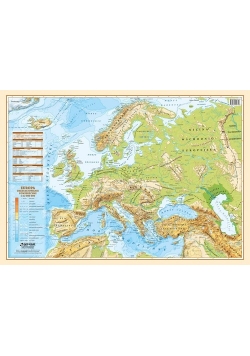 Mapa podkładka Europa polityczno-fizyczna 1:12 000 000
