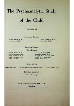 The Psychoanalytic Study of the child volume XI