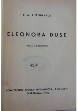Eleonora Duse - powieść biograficzna, 1935